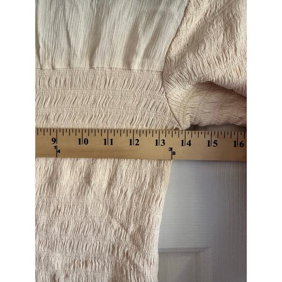 Free People Knit Peplum Top Size Small Cream - Picture 6 of 6